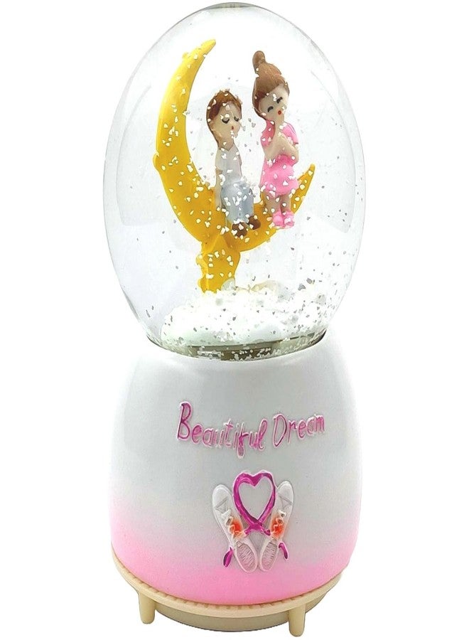 RedRoss Snow Globe Beautiful Dreams Motorized | Magical Flakes | Polyresin | Musical | Rotating Water | 17cm | 3 AAA Batteries - Image 1